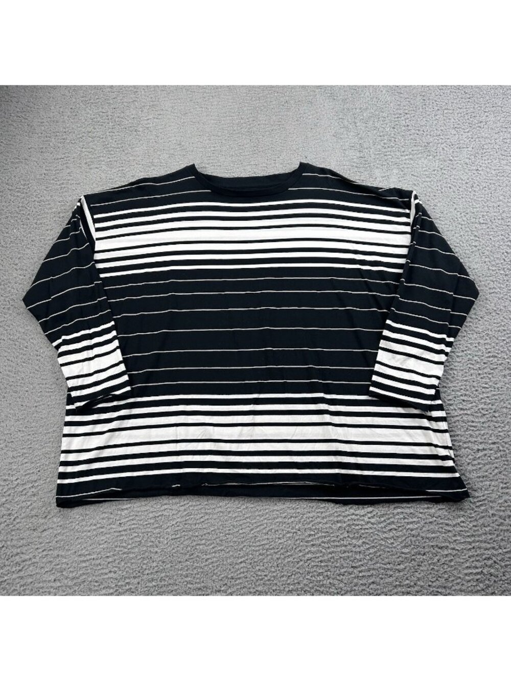 Planet Lauren G Striped Black White Women’s Shirt One Size Fits All Long Sleeve